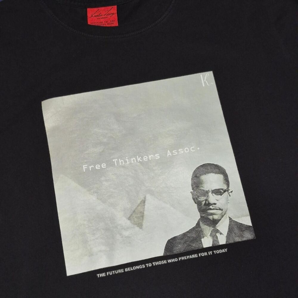Kreative Living Men's Malcom X Black Graphic T-shirt Size XL